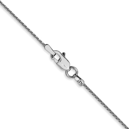 14K White Gold 1mm Parisian Wheat With Lobster Clasp Chain Necklace
