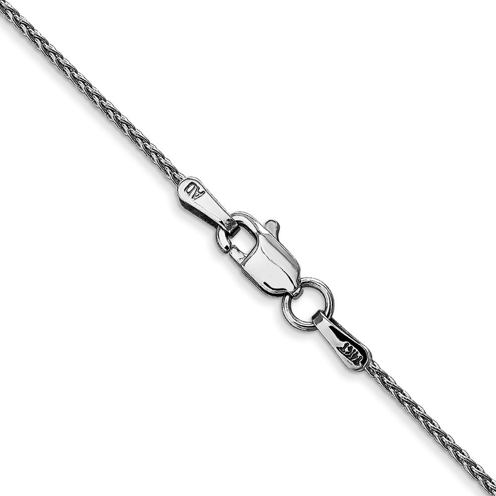 14K White Gold 1.2mm Parisian Wheat With Lobster Clasp Chain Necklace