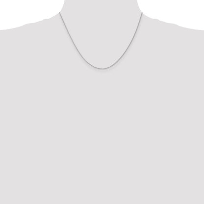 14K White Gold 1.2mm Parisian Wheat With Lobster Clasp Chain Necklace