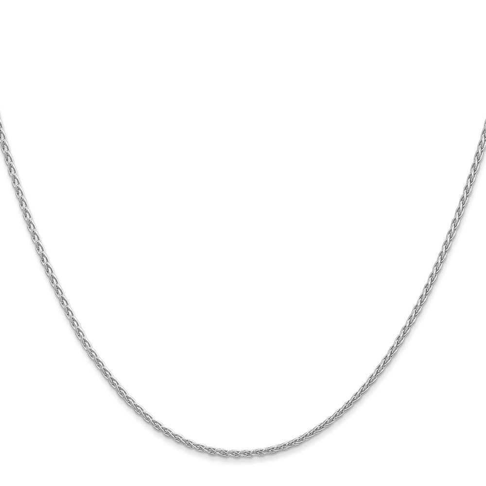 14K White Gold 1.5mm Parisian Wheat With Lobster Clasp Chain Necklace