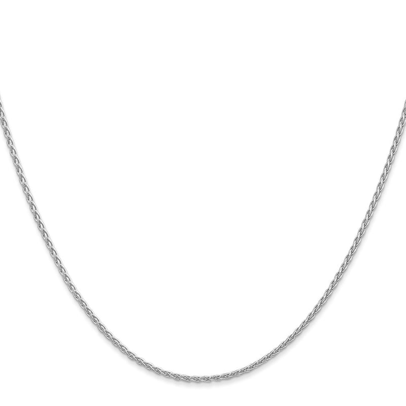 14K White Gold 1.5mm Parisian Wheat With Lobster Clasp Chain Necklace