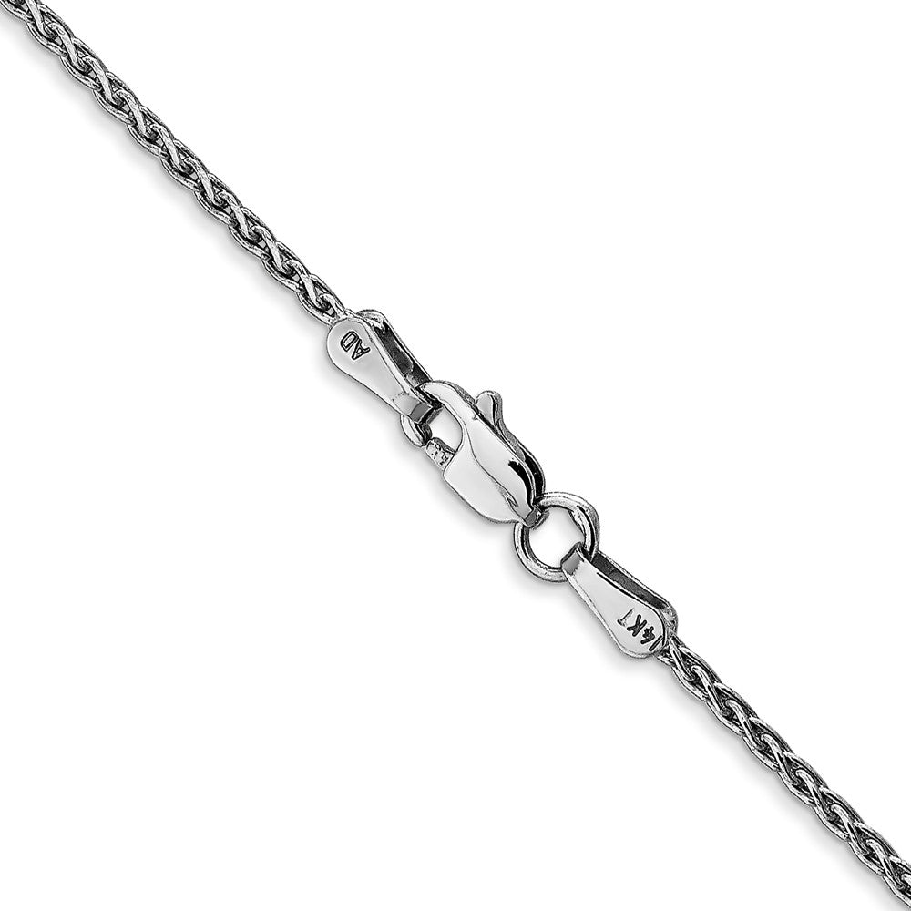 14K White Gold 1.5mm Parisian Wheat With Lobster Clasp Chain Necklace