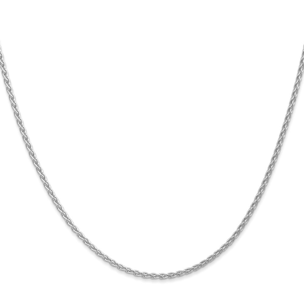 14K White Gold 1.75mm Parisian Wheat With Lobster Clasp Chain Necklace