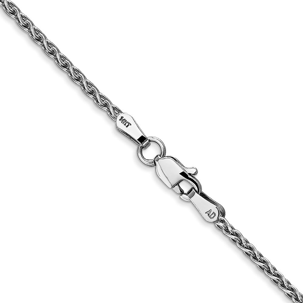 14K White Gold 1.75mm Parisian Wheat With Lobster Clasp Chain Necklace