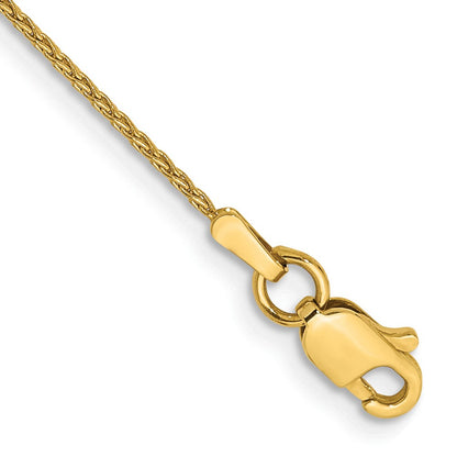 14K Yellow Gold 10 Inch 1mm Parisian Wheat With Lobster Clasp Anklet