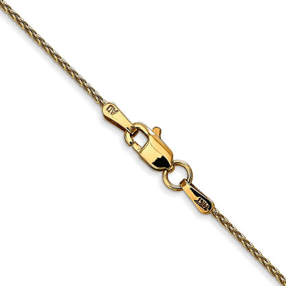 14K Yellow Gold 24 Inch 1.2mm Parisian Wheat With Lobster Clasp Chain Necklace