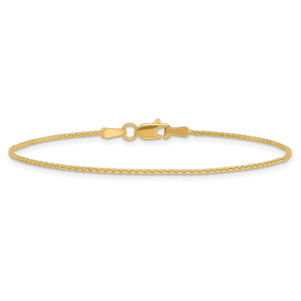 14K Yellow Gold 1.2mm Parisian Wheat With Lobster Clasp Chain Bracelet