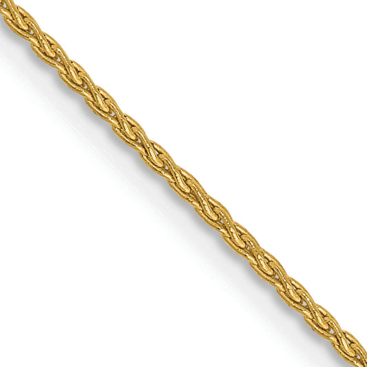 14K Yellow Gold 14 Inch 1.2mm Parisian Wheat With Lobster Clasp Chain