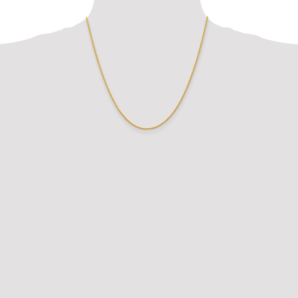 14K Yellow Gold 20 Inch 1.5mm Parisian Wheat With Lobster Clasp Chain Necklace