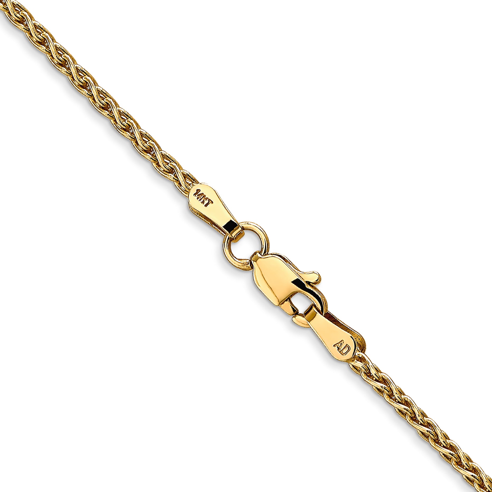14K Yellow Gold 14 Inch 1.75mm Parisian Wheat With Lobster Clasp Chain