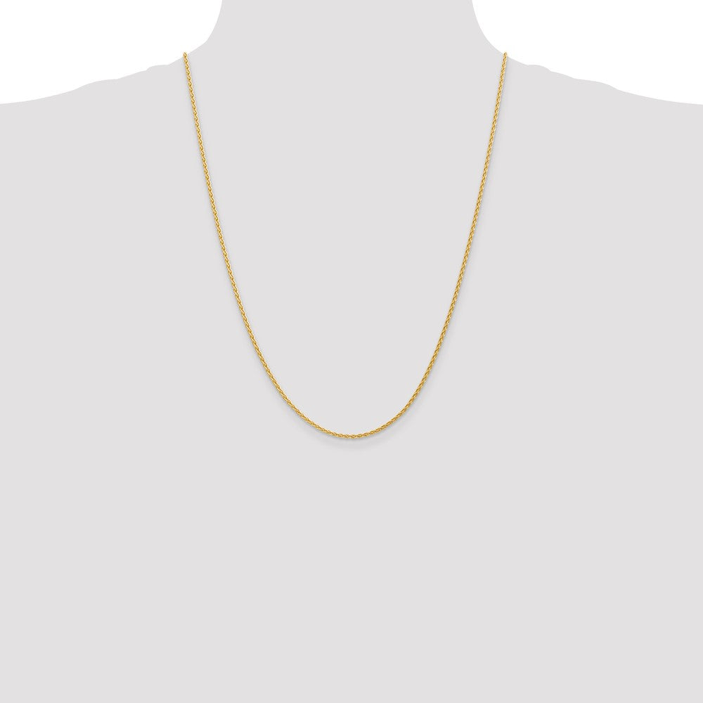 14K Yellow Gold 24 Inch 1.75mm Parisian Wheat With Lobster Clasp Chain Necklace