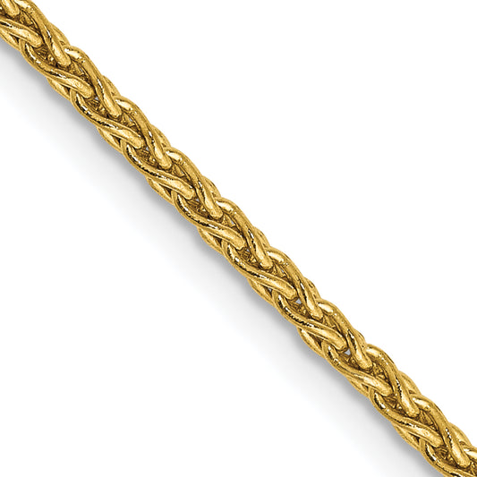 14K Yellow Gold 14 Inch 1.75mm Parisian Wheat With Lobster Clasp Chain