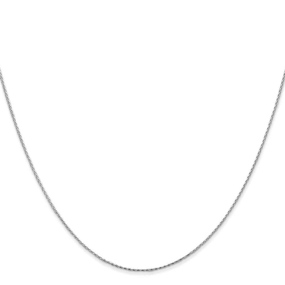 14K White Gold .8mm Diamond-Cut Parisian Wheat With Lobster Clasp Chain Children's Necklace