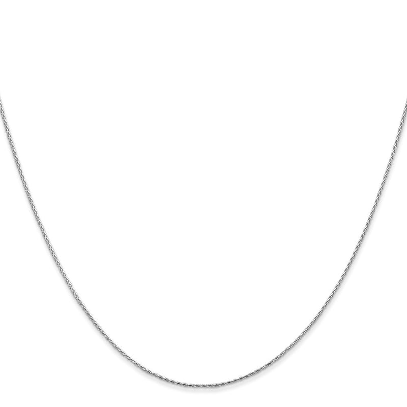 14K White Gold .8mm Diamond-Cut Parisian Wheat With Lobster Clasp Chain Children's Necklace