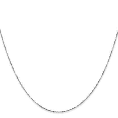 14K White Gold .8mm Diamond-Cut Parisian Wheat With Lobster Clasp Chain Necklace