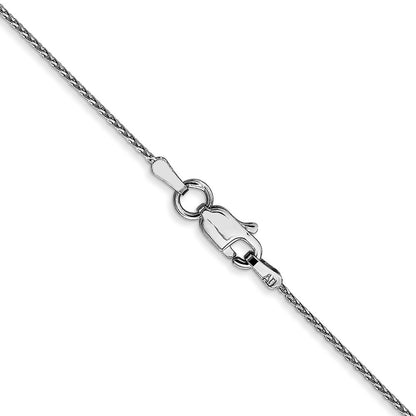 14K White Gold .8mm Diamond-Cut Parisian Wheat With Lobster Clasp Chain Necklace