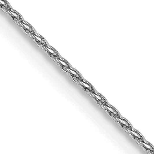 14K White Gold 14 Inch .8mm Diamond-Cut Parisian Wheat With Lobster Clasp Chain