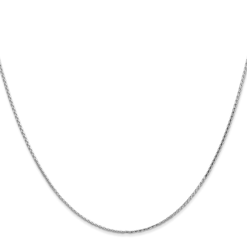 14K White Gold 1mm Diamond-Cut Parisian Wheat With Lobster Clasp Chain Necklace