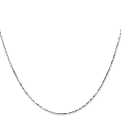 14K White Gold 1mm Diamond-Cut Parisian Wheat With Lobster Clasp Chain Necklace