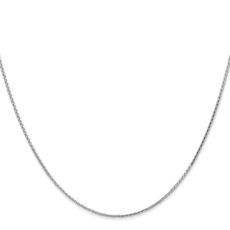 14K White Gold 1mm Diamond-Cut Parisian Wheat With Lobster Clasp Chain Necklace