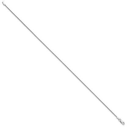 14K White Gold 1.5mm Diamond-Cut Parisian Wheat With Lobster Clasp Chain Anklet