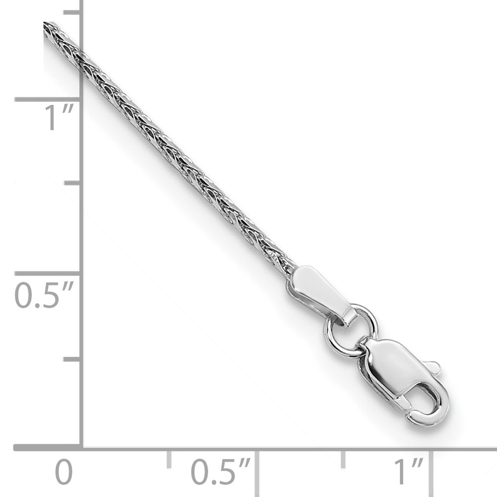 14K White Gold 1.5mm Diamond-Cut Parisian Wheat With Lobster Clasp Chain Anklet