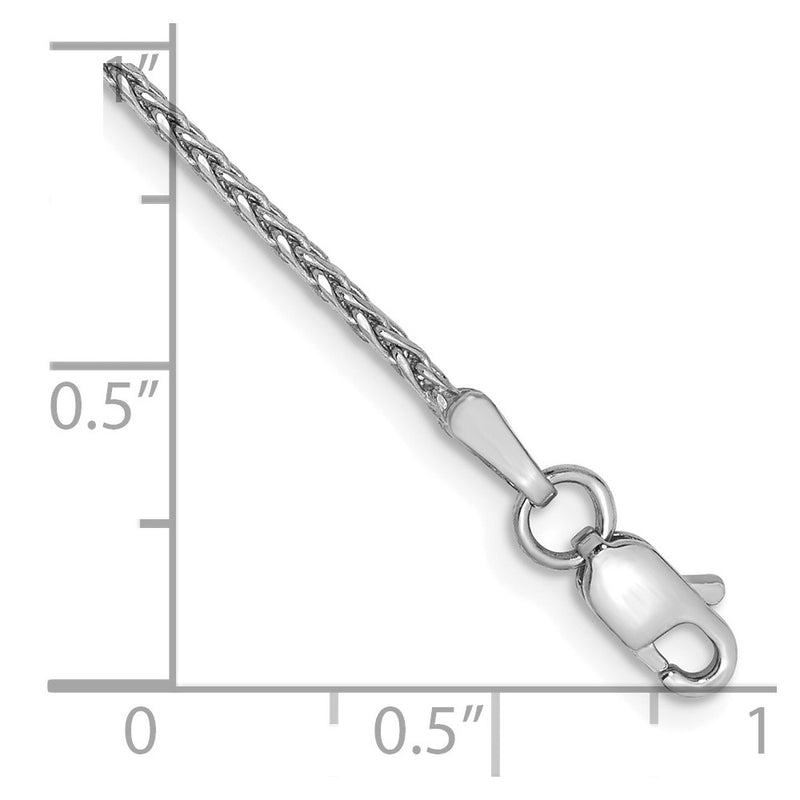 14K White Gold 1.5mm Diamond-Cut Parisian Wheat With Lobster Clasp Chain Bracelet