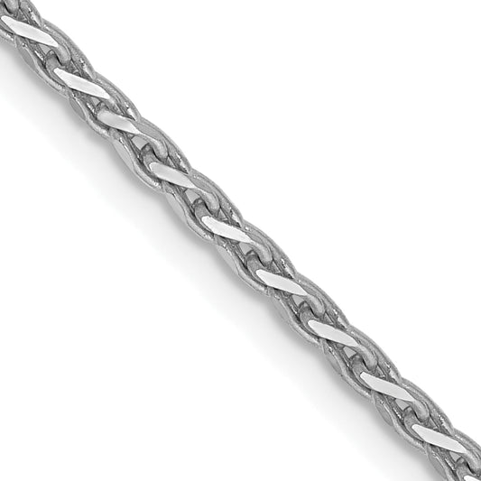 14K White Gold 20 Inch 1.9mm Diamond-Cut Parisian Wheat With Lobster Clasp Chain Necklace