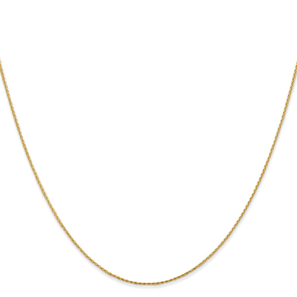 14K Yellow Gold .8mm Diamond-Cut Parisian Wheat With Lobster Clasp Chain Necklace