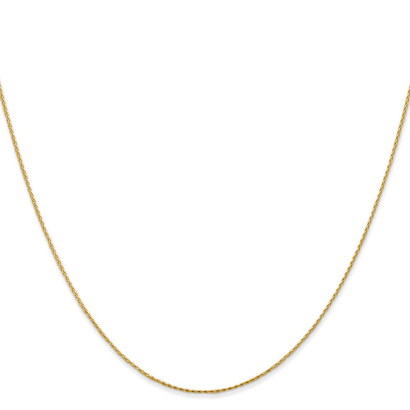 14K Yellow Gold .8mm Diamond-Cut Parisian Wheat With Lobster Clasp Chain Necklace