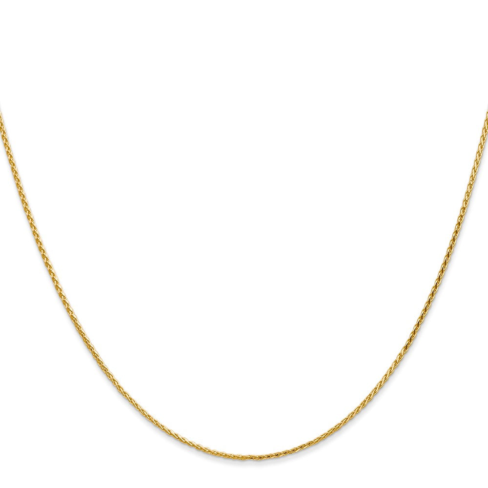 14K Yellow Gold 18 Inch 1mm Diamond-Cut Parisian Wheat With Lobster Clasp Chain Necklace