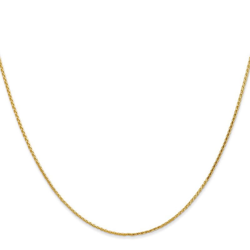 14K Yellow Gold 1mm Diamond-Cut Parisian Wheat With Lobster Clasp Chain Necklace