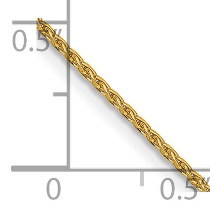 14K Yellow Gold 14 Inch 1mm Diamond-Cut Parisian Wheat With Lobster Clasp Chain