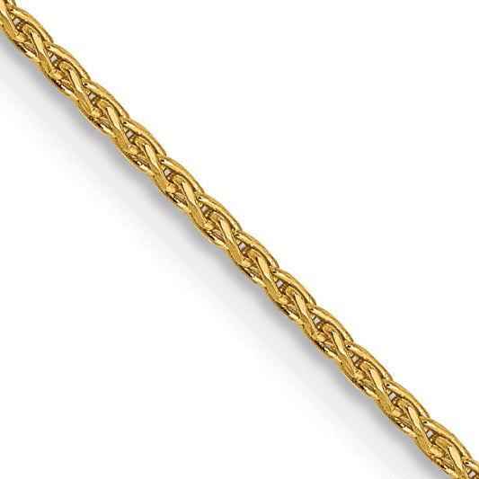 14K Yellow Gold 24 Inch 1mm Diamond-Cut Parisian Wheat With Lobster Clasp Chain Necklace