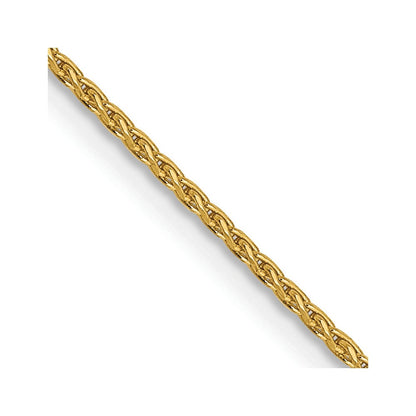 14K Yellow Gold 18 Inch 1mm Diamond-Cut Parisian Wheat With Lobster Clasp Chain Necklace
