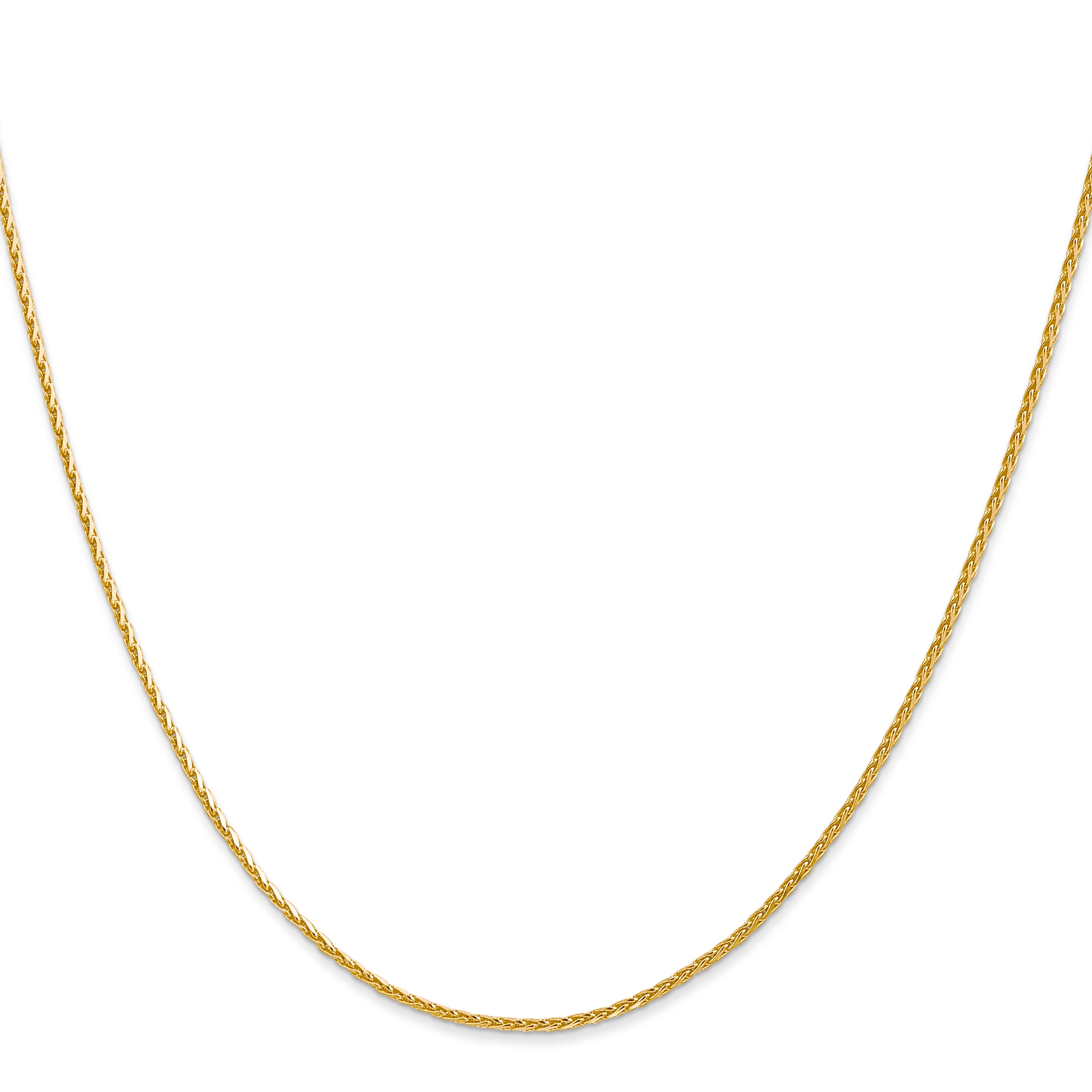 14K Yellow Gold 22 Inch 1.5mm Diamond-Cut Parisian Wheat With Lobster Clasp Chain Necklace