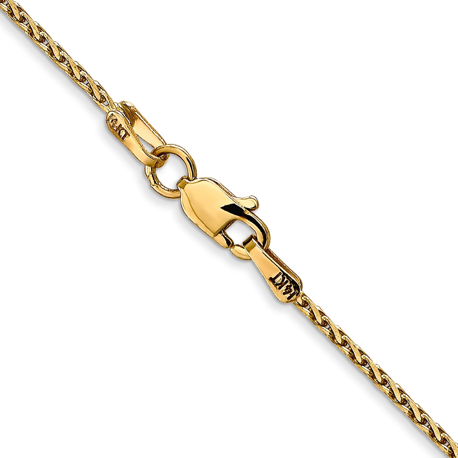 14K Yellow Gold 22 Inch 1.5mm Diamond-Cut Parisian Wheat With Lobster Clasp Chain Necklace