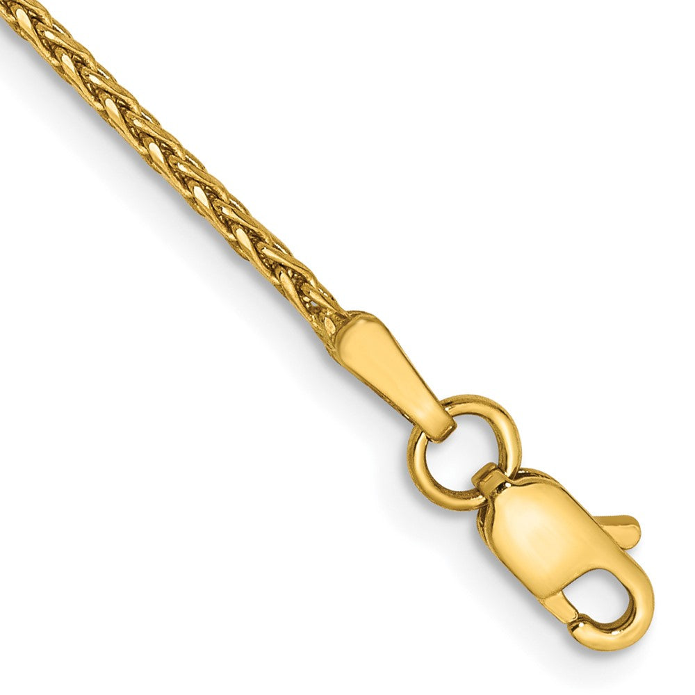 14K Yellow Gold 9 Inch 1.5mm Diamond-Cut Parisian Wheat With Lobster Clasp Anklet