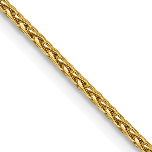 14K Yellow Gold 18 Inch 1.5mm Diamond-Cut Parisian Wheat With Lobster Clasp Chain Necklace