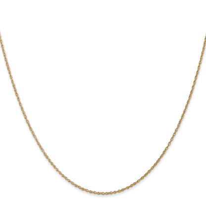 14K Yellow Gold 14 Inch .8mm Light Baby Rope With Spring Ring Clasp Chain