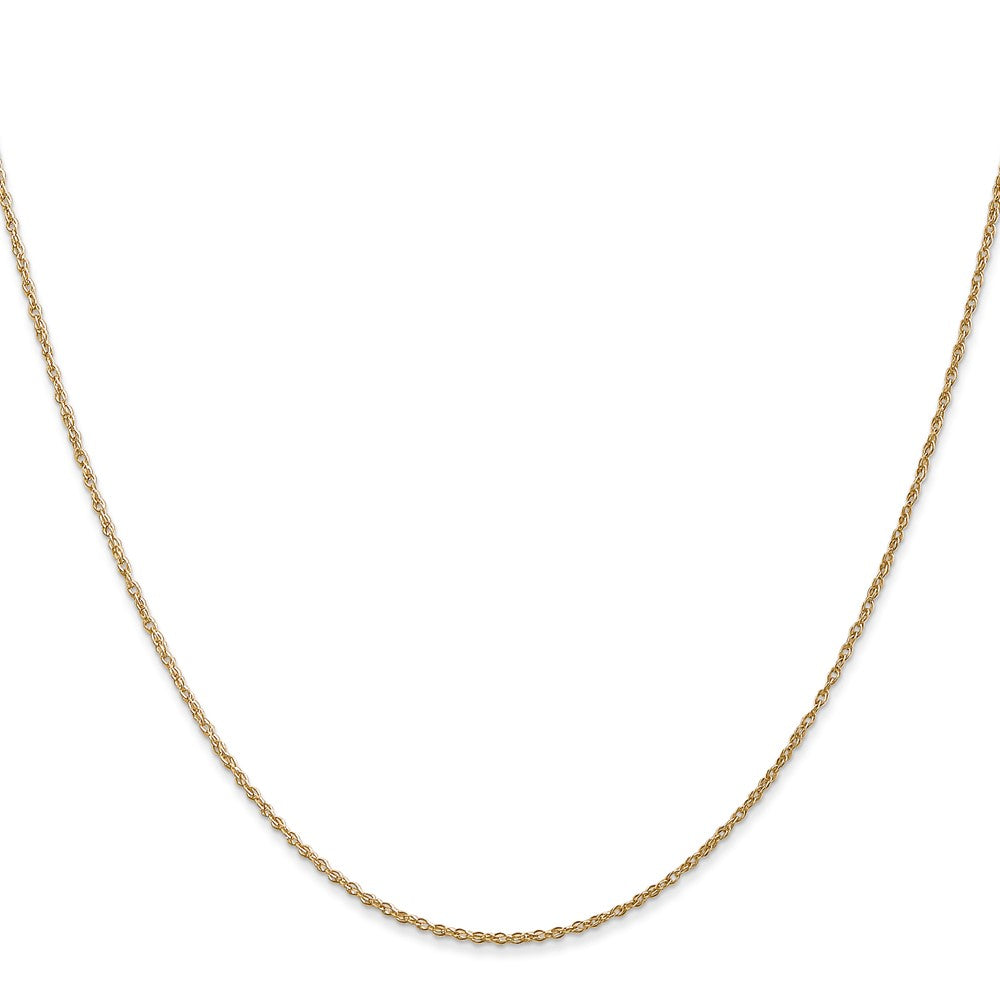 14K Yellow Gold .8mm Light Baby Rope With Spring Ring Clasp Chain Necklace