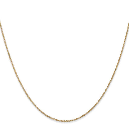14K Yellow Gold .8mm Light Baby Rope With Spring Ring Clasp Chain Necklace
