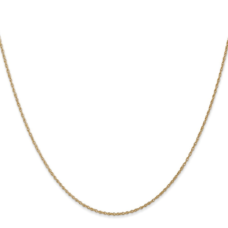14K Yellow Gold 22 Inch .8mm Light Baby Rope With Spring Ring Clasp Chain Necklace