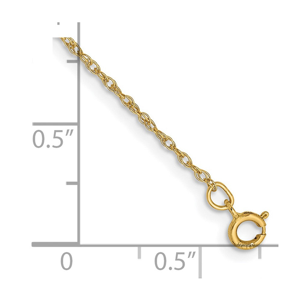 14K Yellow Gold 7 Inch .8mm Light Baby Rope With Spring Ring Clasp Chain Bracelet
