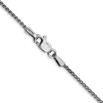 14K White Gold 1.25mm Spiga With Lobster Clasp Chain Necklace