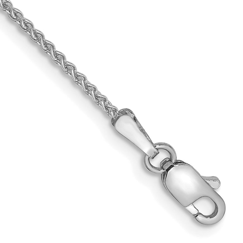 14K White Gold 1.25mm Spiga With Lobster Clasp Chain Bracelet