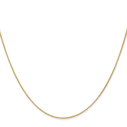 14K Yellow Gold .7mm Round Parisian Wheat With Lobster Clasp Chain Necklace