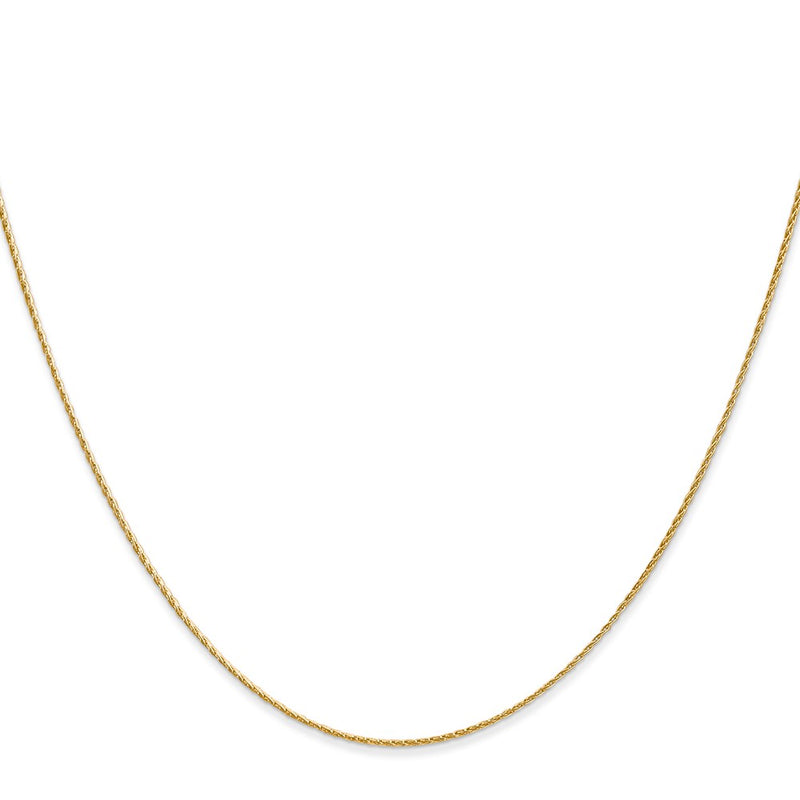 14K Yellow Gold .7mm Round Parisian Wheat With Lobster Clasp Chain Necklace