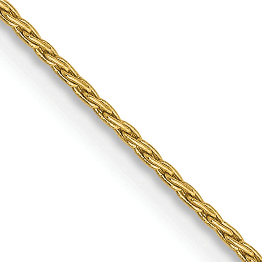 14K Yellow Gold 18 Inch .7mm Round Parisian Wheat With Lobster Clasp Chain Necklace