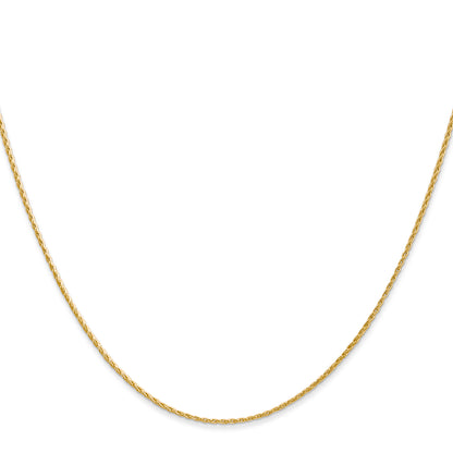 14K Yellow Gold 18 Inch 1mm Round Parisian Wheat With Lobster Clasp Chain Necklace